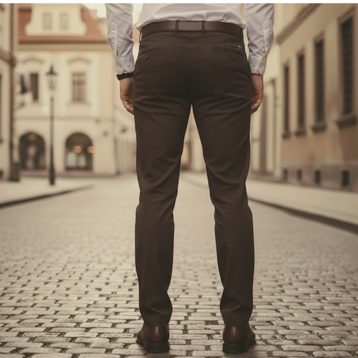 Men Stretch Pants Polyester Spandex Classic Fit