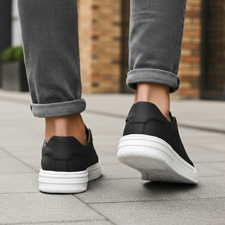 Leather Shoes Textured Design Rubber Sole