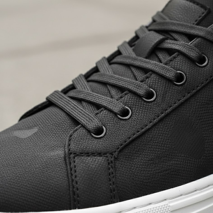 Leather Shoes Textured Design Rubber Sole