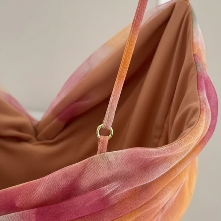 Robe de soirée longue à imprimé floral en tulle sans manches pour femmes