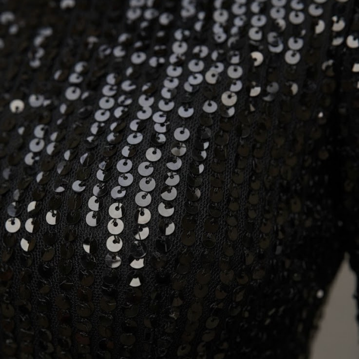 Women Long Sleeve Cocktail Dress Shimmer Finish