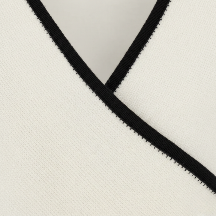 V Neck Sweater Wrap Front Long Sleeve Knit Womens White