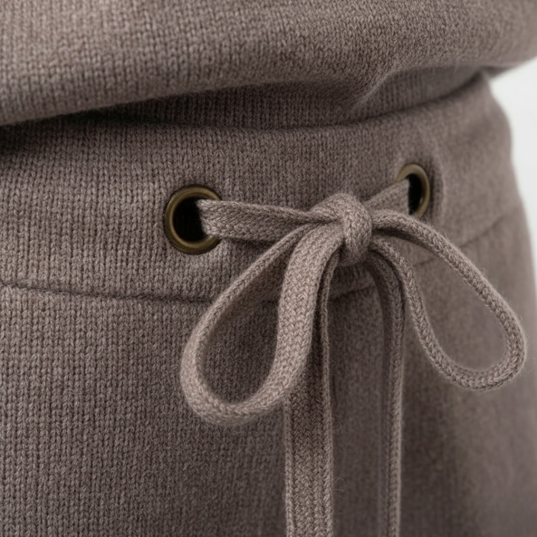 Ensemble détente Pull à col roulé Pantalon large 2 pièces Femme