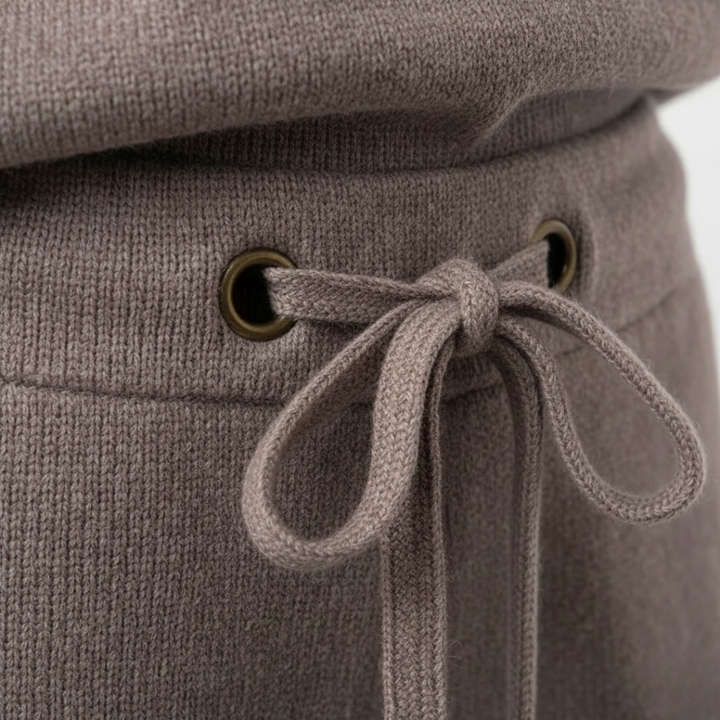 Ensemble détente Pull à col roulé Pantalon large 2 pièces Femme