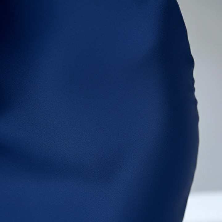 Vestido largo de satén con cuello drapeado y abertura alta para mujer