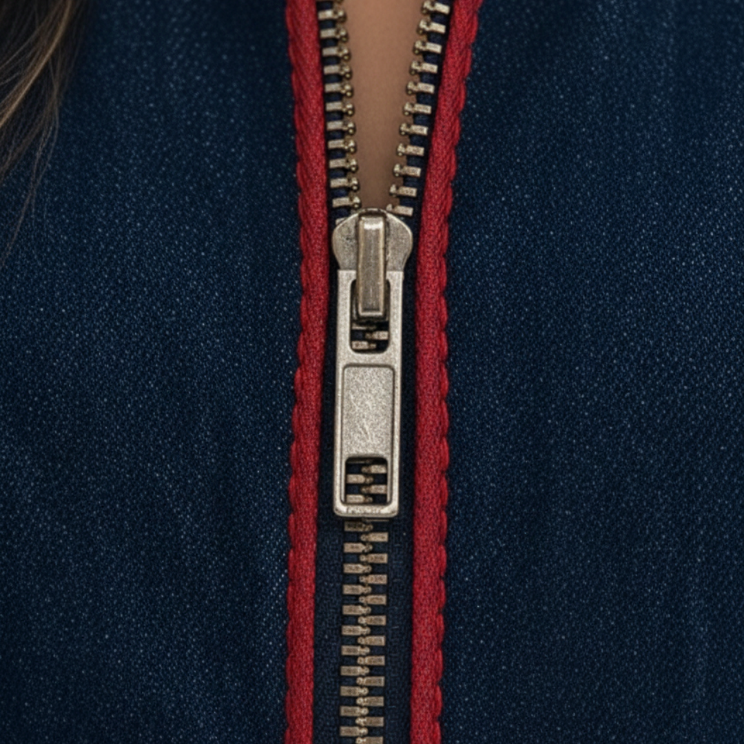 Combinaison en jean manches longues fermeture éclair devant jambes larges femme bleu