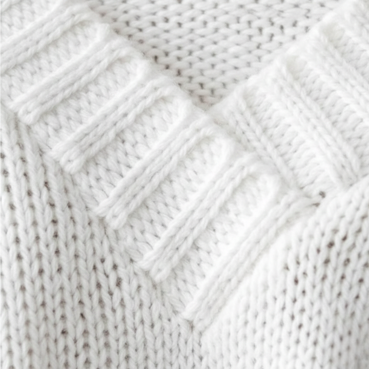 Pull à col en V en maille côtelée à manches longues pour femmes