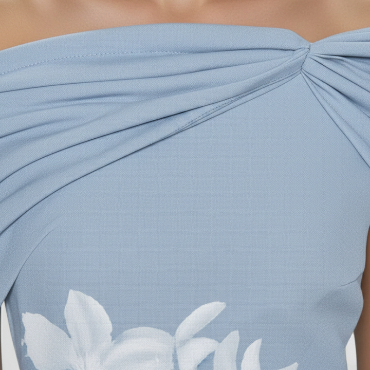 Midi Dress Off-the-Shoulder Floral Print Womens