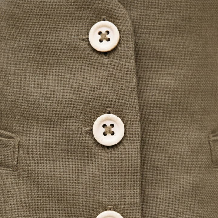 Ensemble deux pièces gilet et pantalon fuselé à boutons devant pour femmes