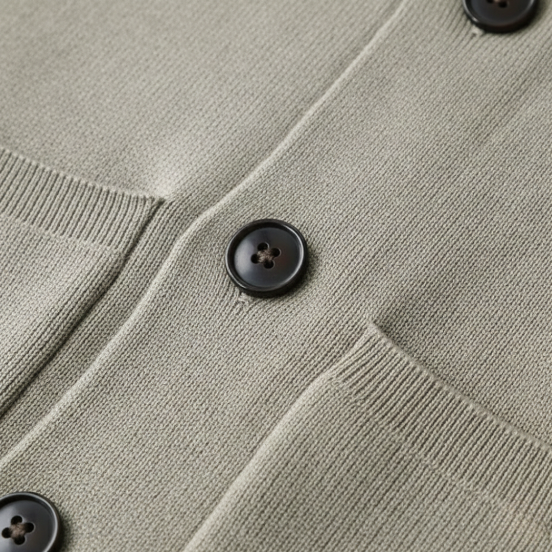 Cardigan à col châle boutonné à manches rayées pour homme