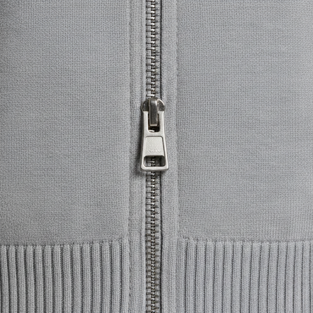 Cardigan à fermeture éclair intégrale avec bordure côtelée pour homme