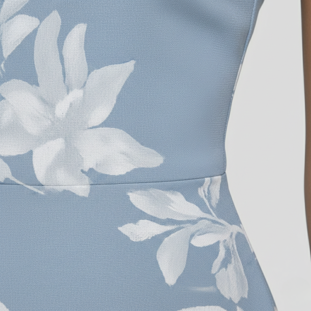 Midi Dress Off-the-Shoulder Floral Print Womens