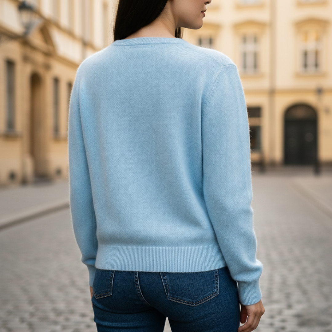 Cashmere Cardigan Button Front Crew Neck Women