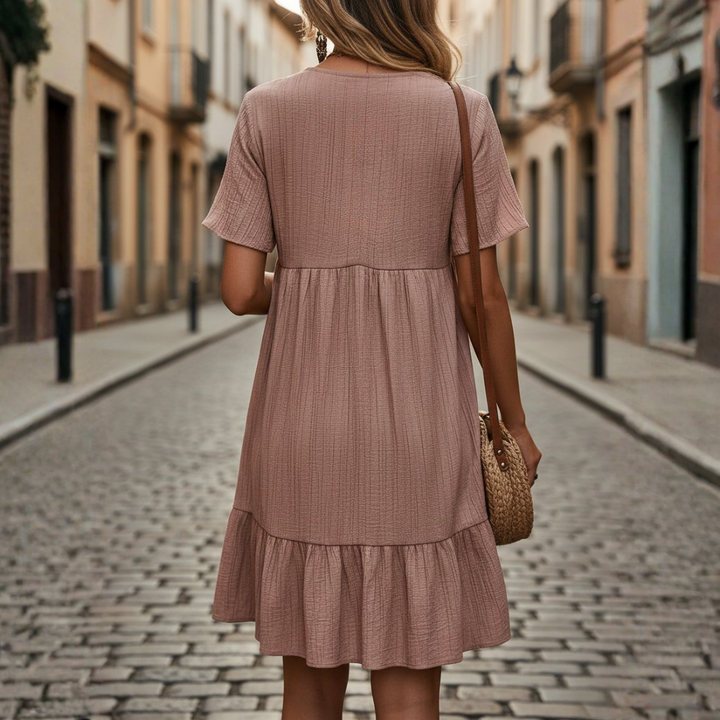 Mini Dress Short Sleeve Tummy Control Womens