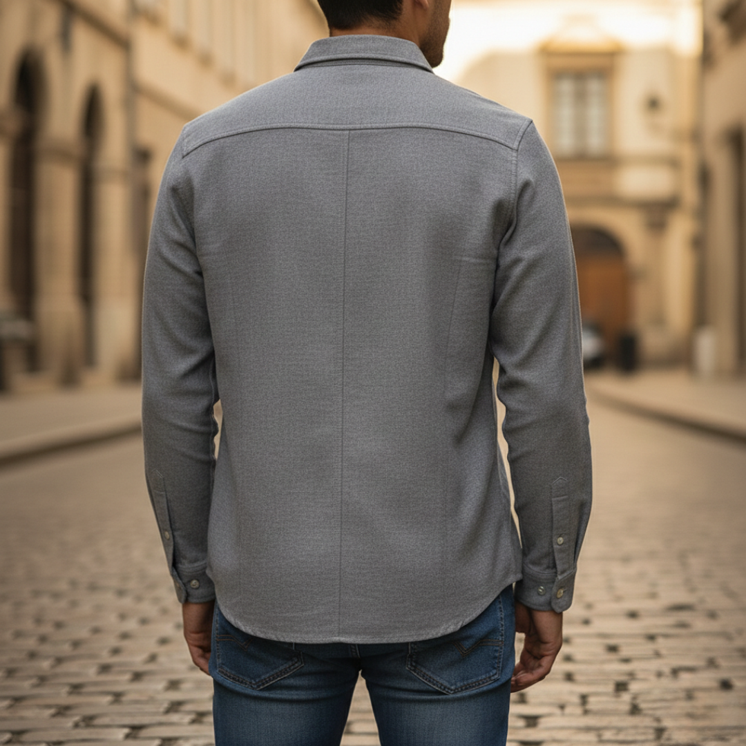 Button Down Shirt Long Sleeve Denim Mens