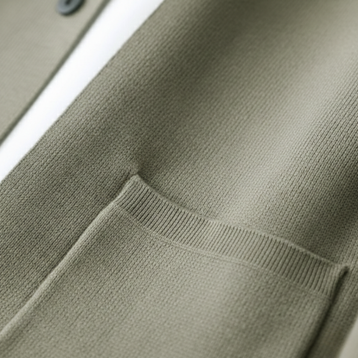 Cardigan à col châle boutonné à manches rayées pour homme