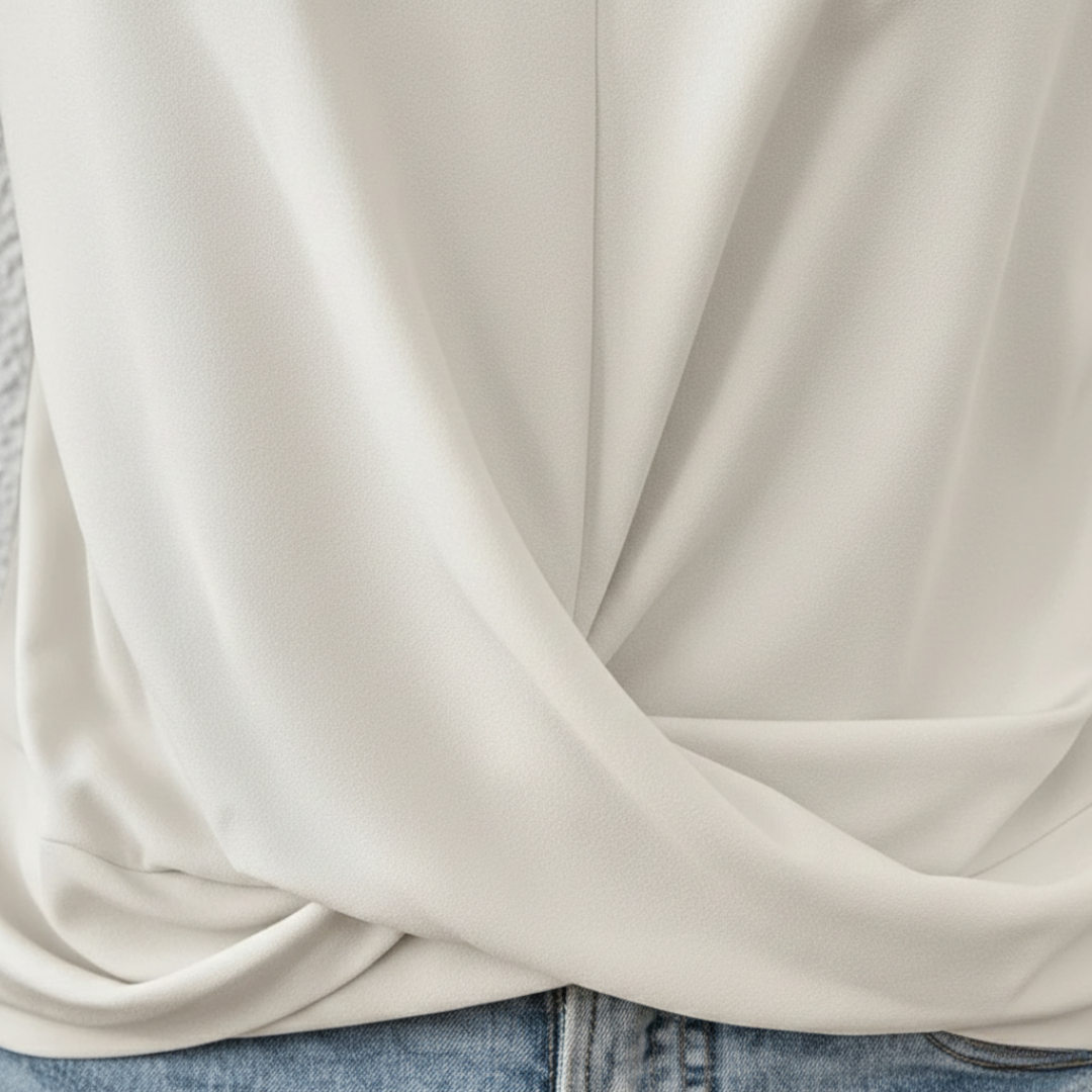 V-Neck Top Short Sleeve Tummy Tucking Womens