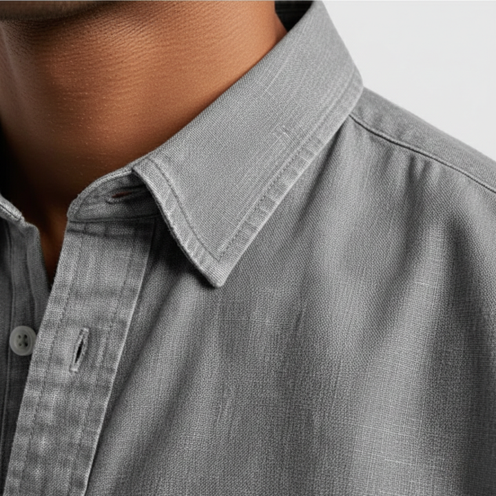 Button Down Shirt Long Sleeve Denim Mens