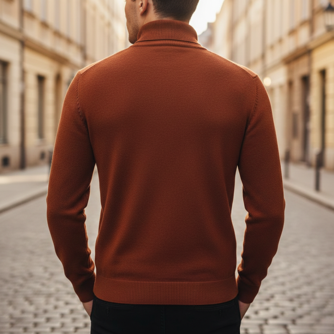Turtleneck Sweater Knit Pullover Mens