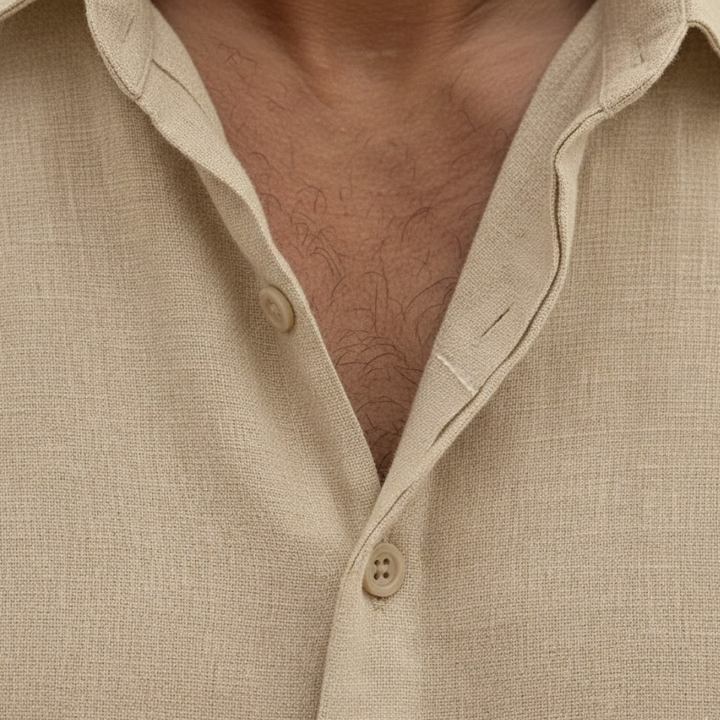 Men Short Sleeve Summer Shirt Lightweight Button Front