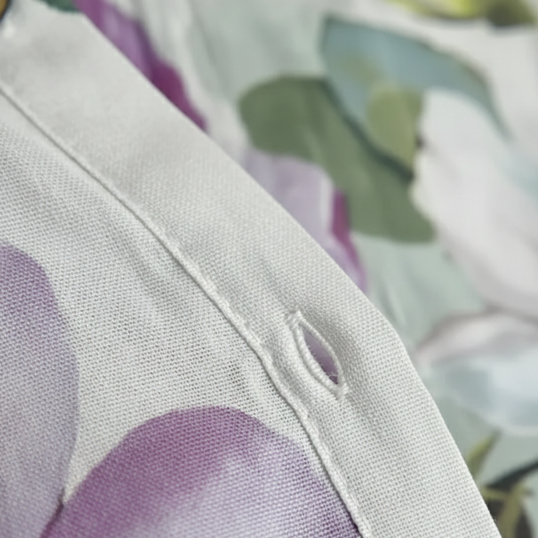 Button Up Shirt Floral Print Long Sleeve Oversized Womens