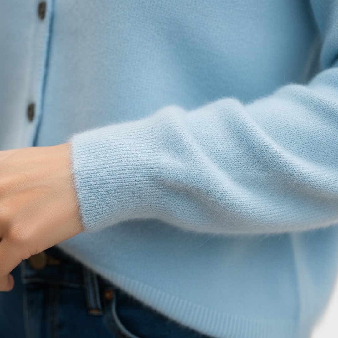 Cashmere Cardigan Button Front Crew Neck Women