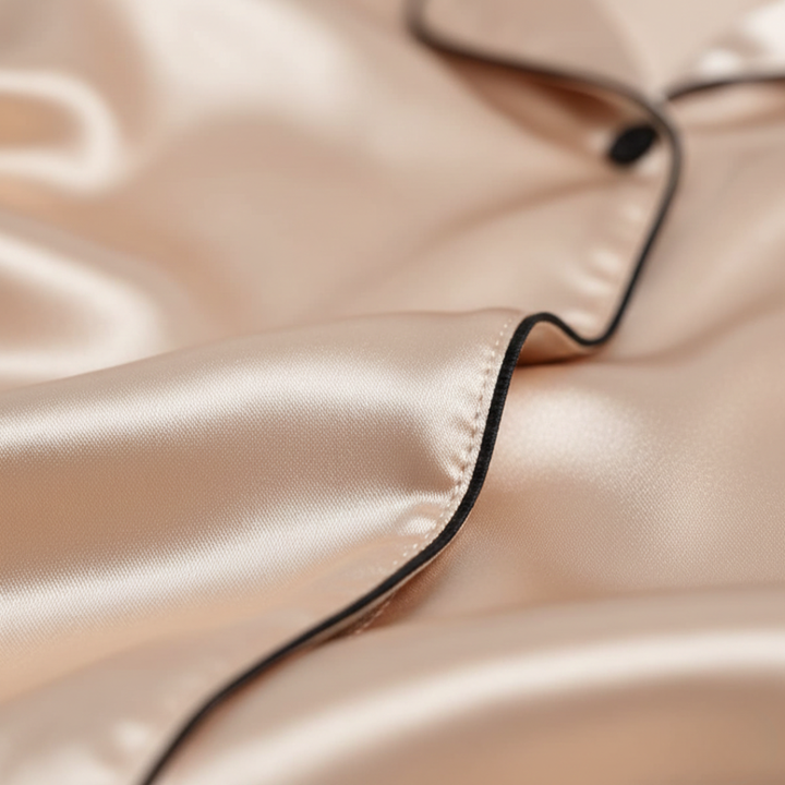 Sleepwear Set Button Front Satin Straight Leg Womens