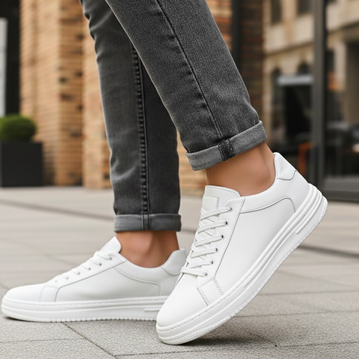 Leather Shoes Textured Design Rubber Sole