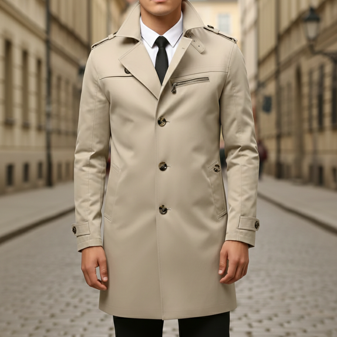 Men Slim Fit Trench Coat