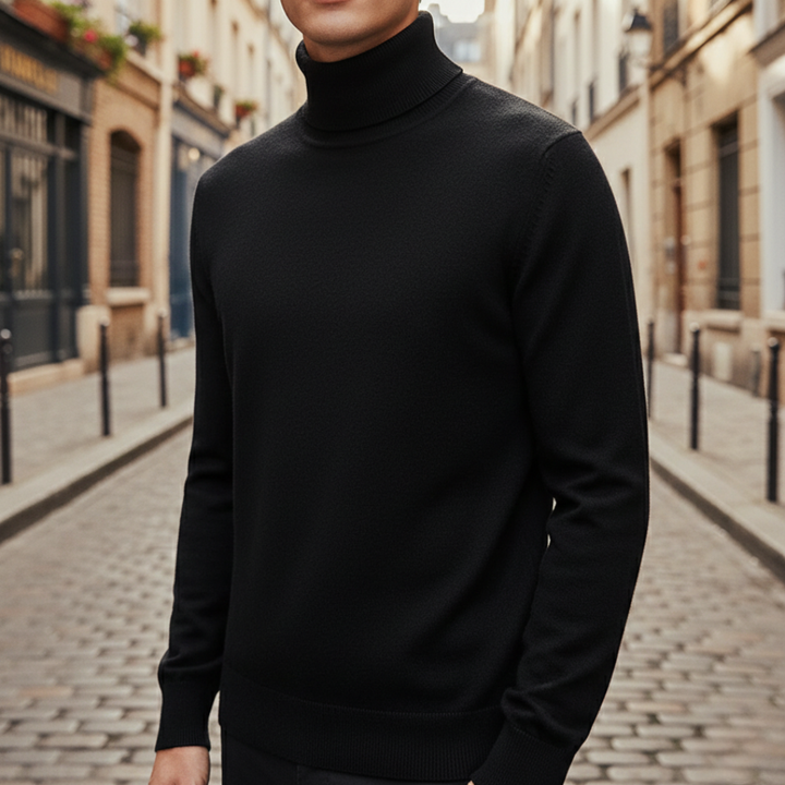 Turtleneck Sweater Knit Pullover Mens