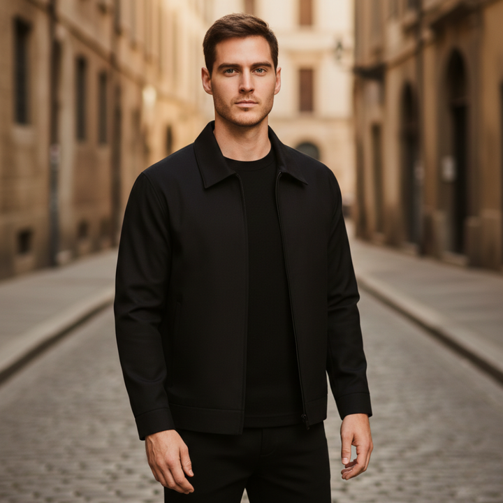 Harrington Jacket Full Zip Pointed Collar Mens