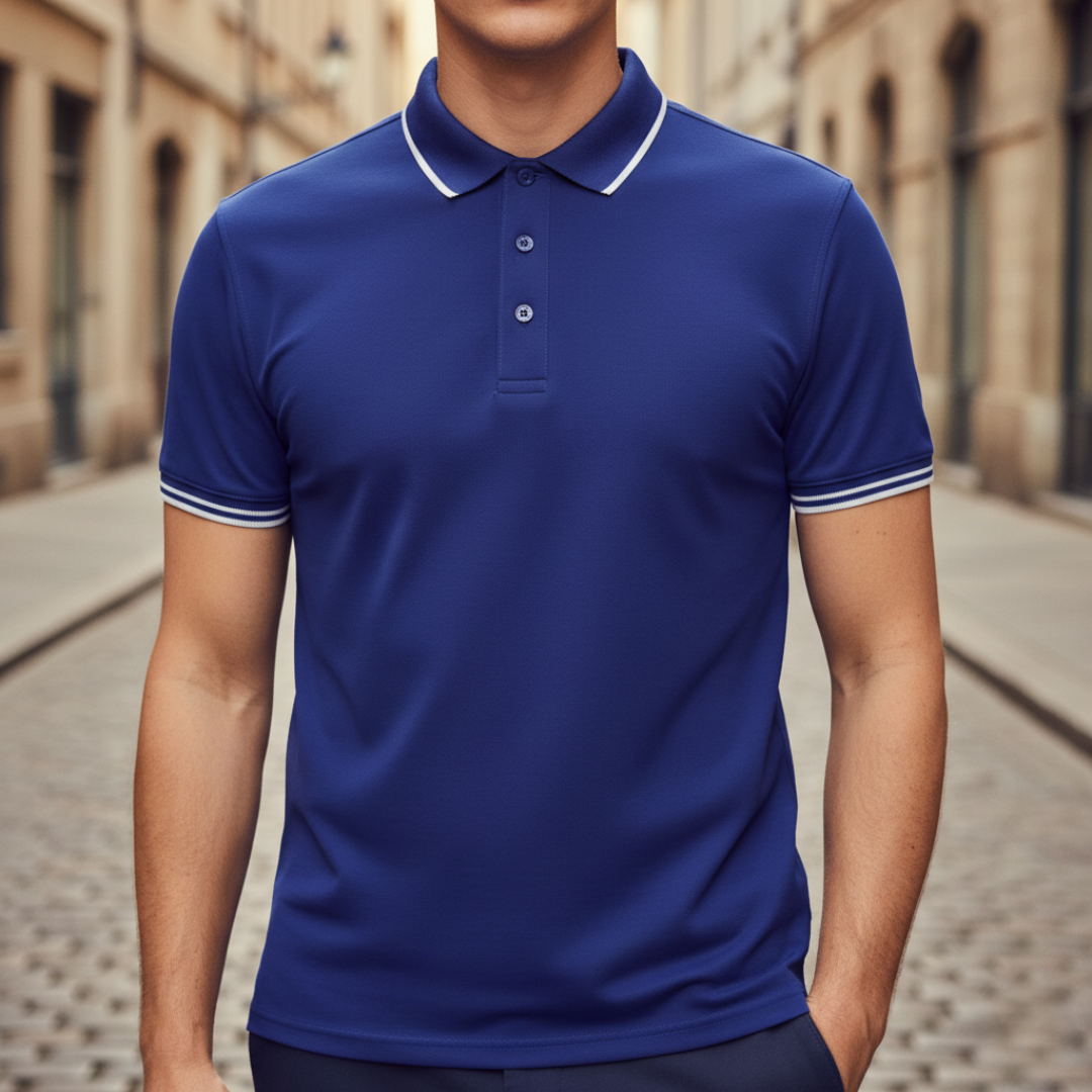 Men Tipped Short Sleeve Polo Shirt