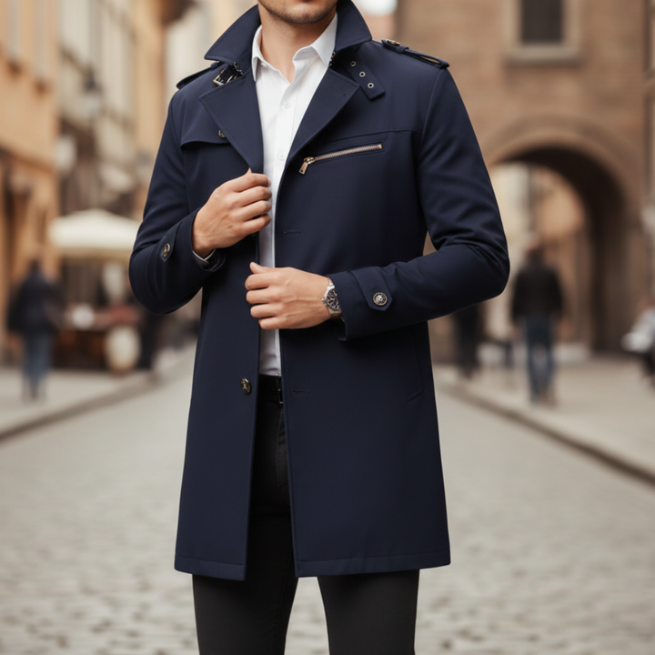 Men Slim Fit Trench Coat