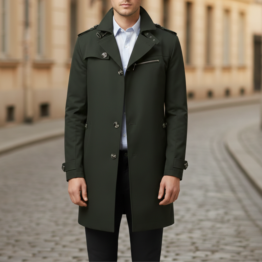 Men Slim Fit Trench Coat