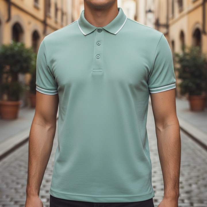 Men Tipped Short Sleeve Polo Shirt