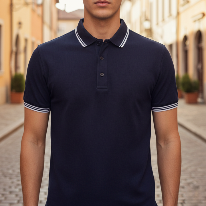 Men Tipped Short Sleeve Polo Shirt