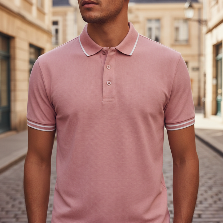 Men Tipped Short Sleeve Polo Shirt