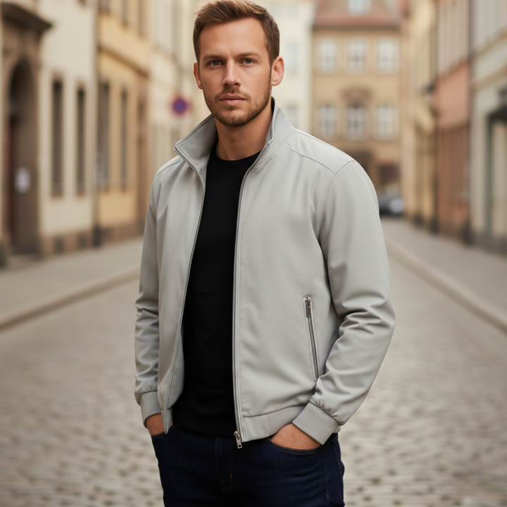 Bomber Jacket Zip Up Water Resistant Windproof Mens