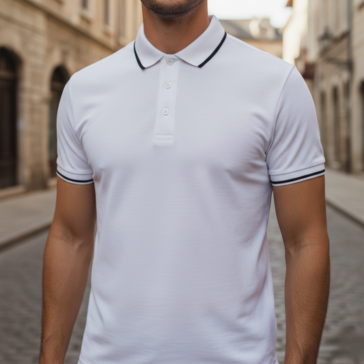 Men Tipped Short Sleeve Polo Shirt